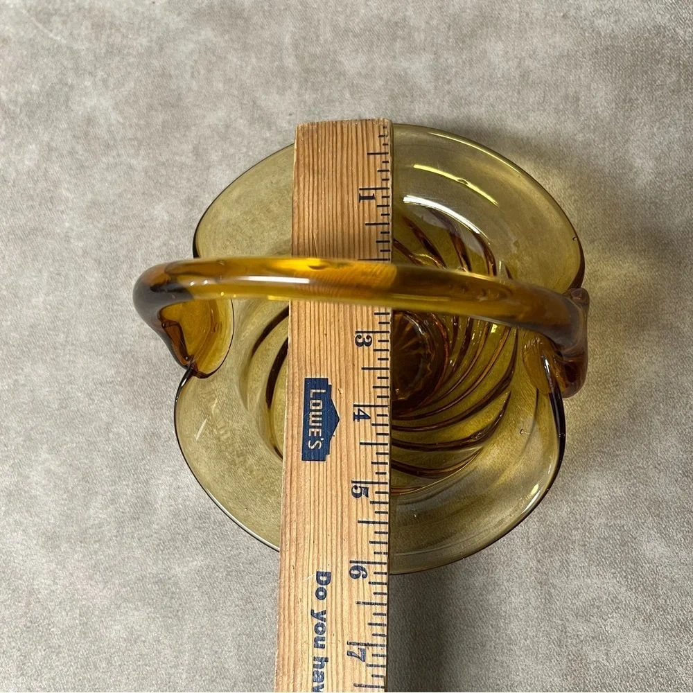 Vintage 1920s Amber-Colored Glass Bridal Basket